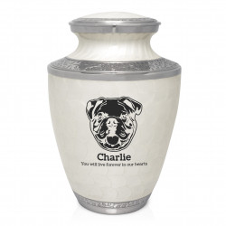 Extra Large English Bulldog Pet Cremation Urn - Radiant White