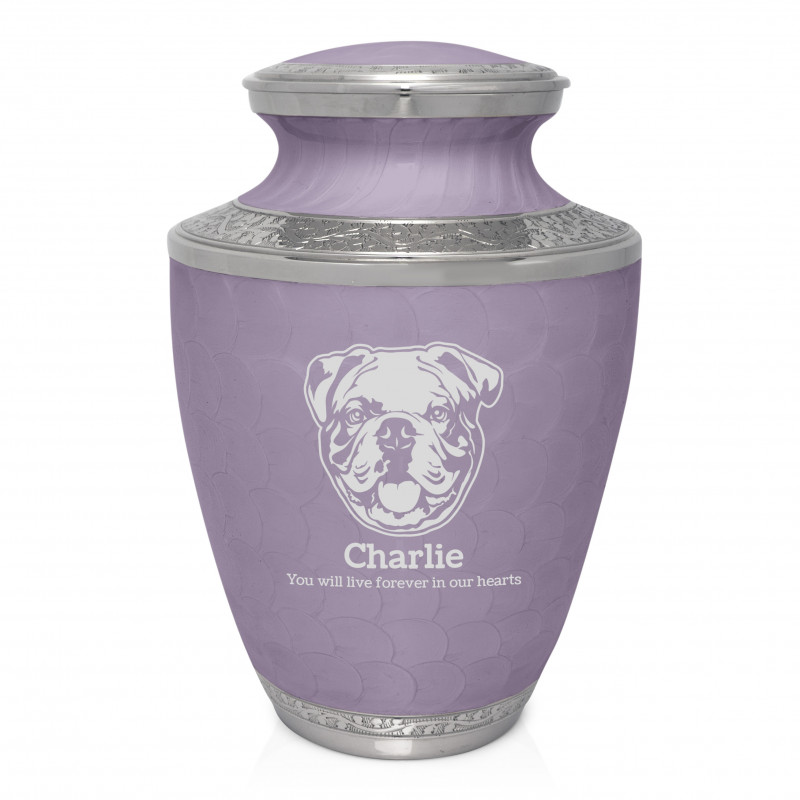 Extra Large English Bulldog Pet Cremation Urn - Regal Purple