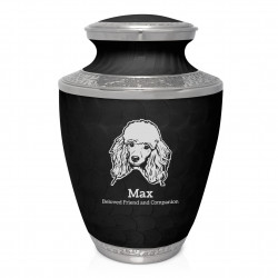 Extra Large Poodle Pet Cremation Urn - Ebony Black