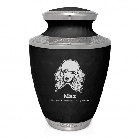 Extra Large Poodle Pet Cremation Urn - Ebony Black