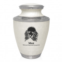 Extra Large Poodle Pet Cremation Urn - Radiant White
