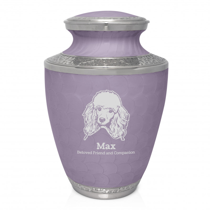 Extra Large Poodle Pet Cremation Urn - Regal Purple