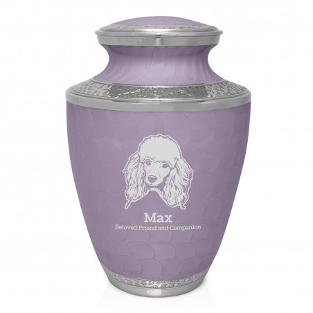 Extra Large Poodle Pet Cremation Urn - Regal Purple