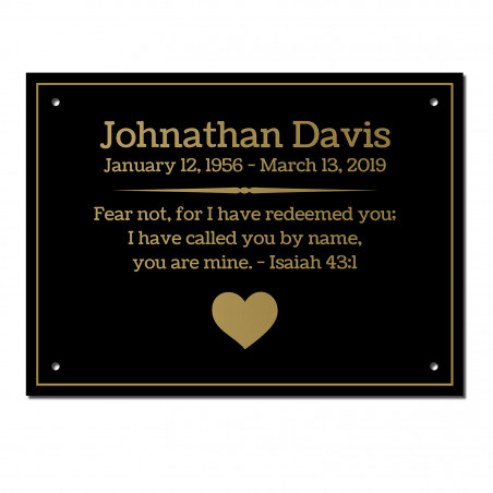 DIY Cremation Urn Plate - Black - 5.75" w x 4.25" h