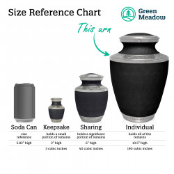 Extra Large Dachshund Pet Cremation Urn - Ebony Black