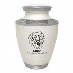 Extra Large Boxer Pet Cremation Urn - Radiant White