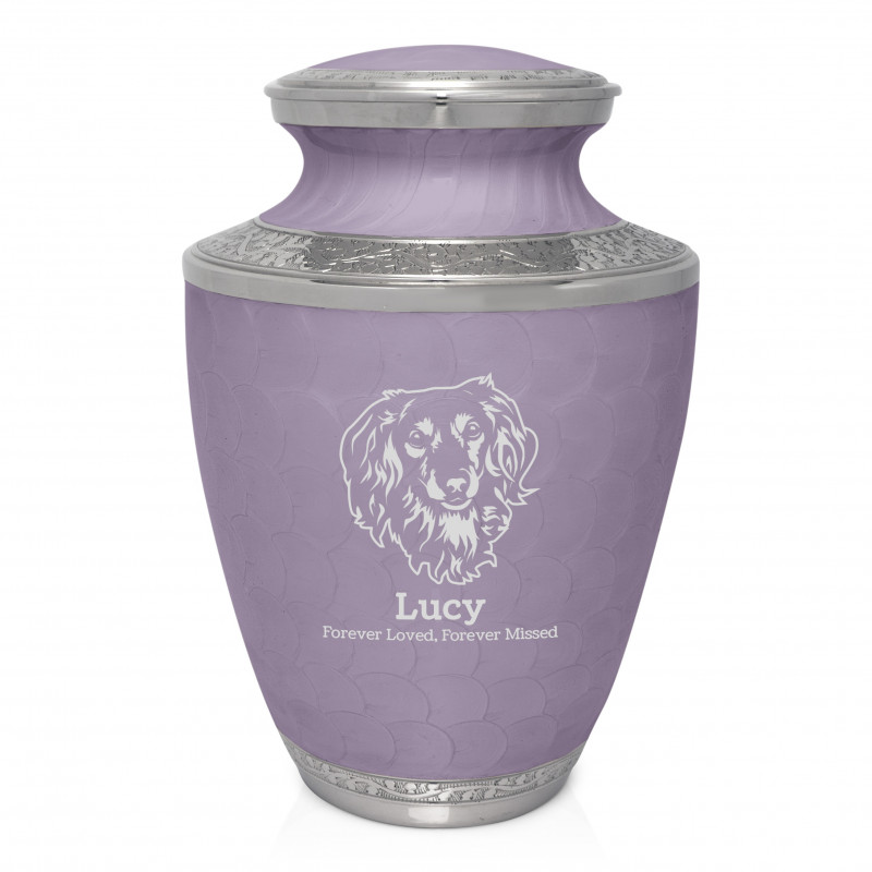 Extra Large Dachshund Pet Cremation Urn - Regal Purple