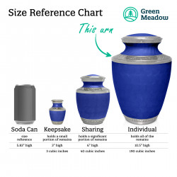 Extra Large Dachshund Pet Cremation Urn - Royal Blue