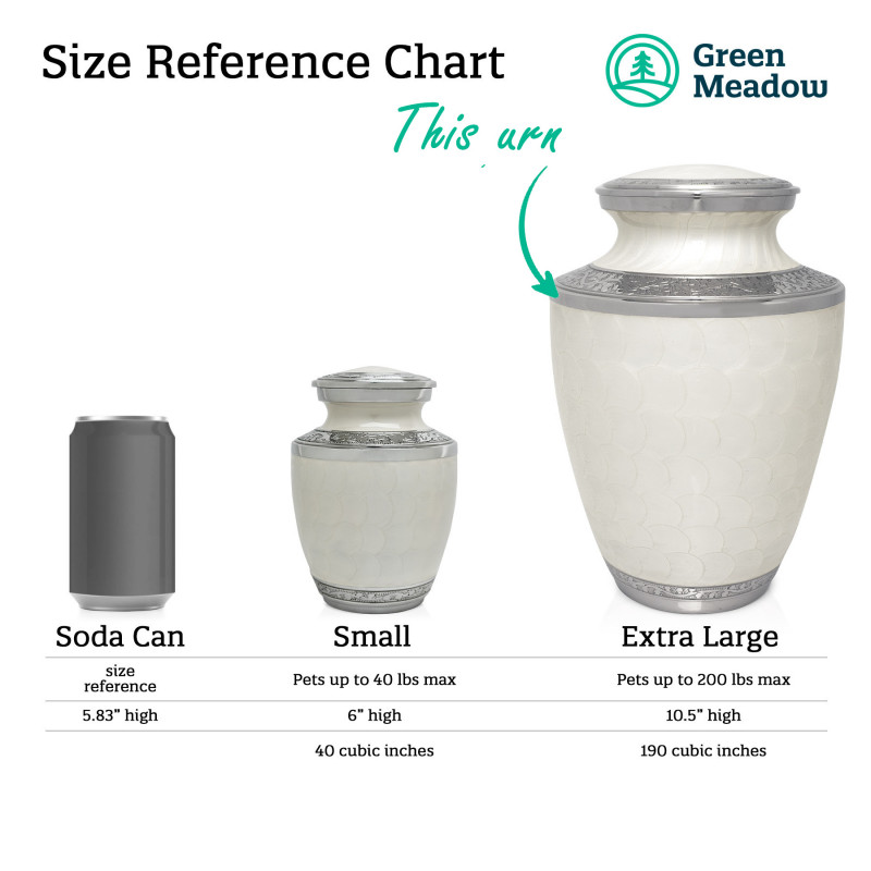 Extra Large German Shepherd Pet Cremation Urn - Radiant White