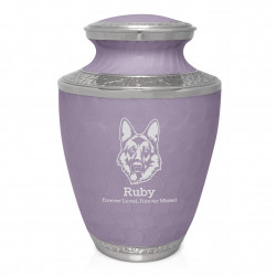 Extra Large German Shepherd Pet Cremation Urn - Regal Purple