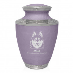 Extra Large Husky Pet Cremation Urn - Regal Purple