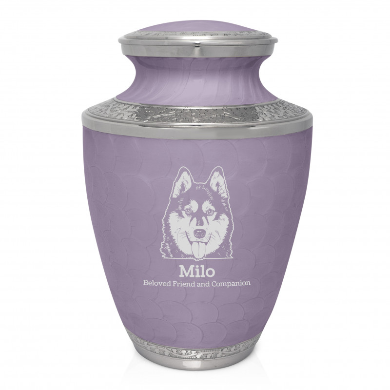 Extra Large Husky Pet Cremation Urn - Regal Purple