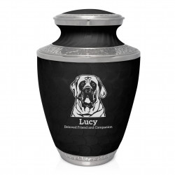 Extra Large English Mastiff Pet Cremation Urn - Ebony Black
