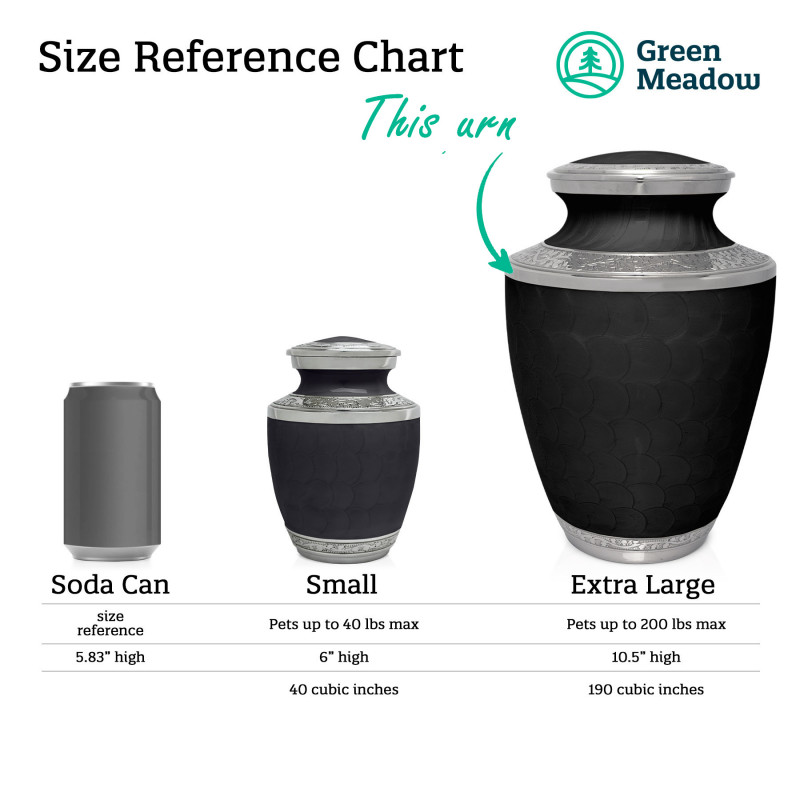 Extra Large English Mastiff Pet Cremation Urn - Ebony Black