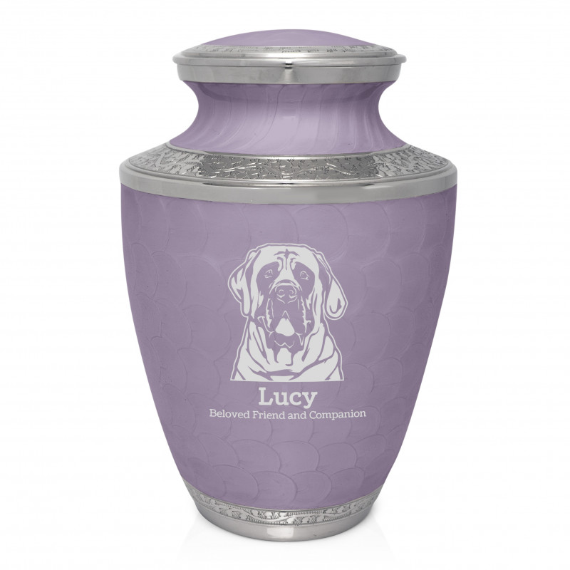 Extra Large English Mastiff Pet Cremation Urn - Regal Purple