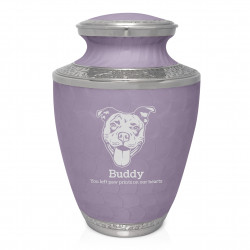 Extra Large Pitbull Pet Cremation Urn - Regal Purple