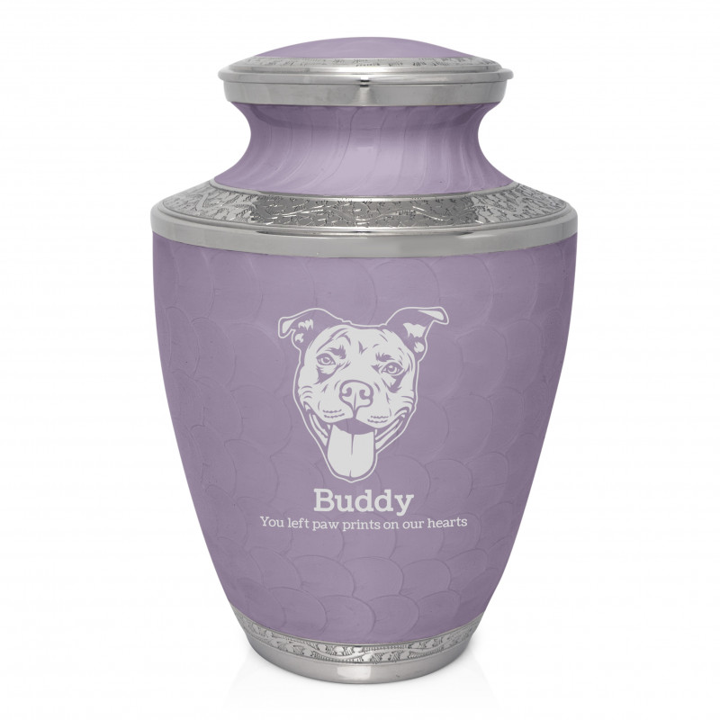 Extra Large Pitbull Pet Cremation Urn - Regal Purple