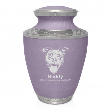 Extra Large Pitbull Pet Cremation Urn - Regal Purple