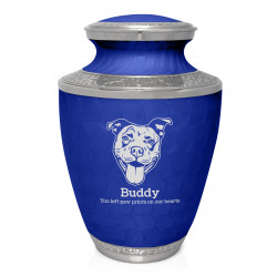 Extra Large Pitbull Pet Cremation Urn - Royal Blue