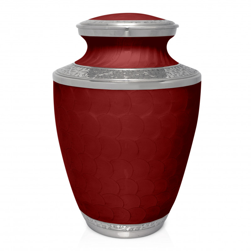 Extra Large Paw Print Pet Cremation Urn - Rose Red