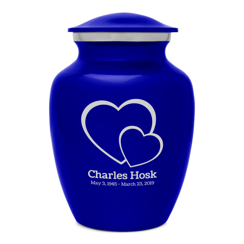 Loving Hearts Sharing Urn - Midnight Blue