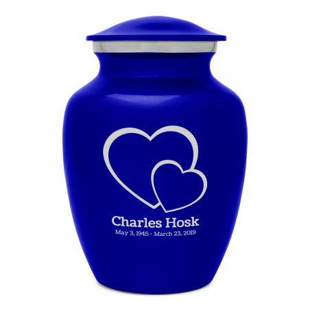 Loving Hearts Sharing Urn - Midnight Blue