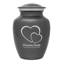 Loving Hearts Sharing Urn - Gunmetal Gray