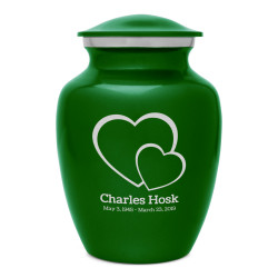 Loving Hearts Sharing Urn - Shamrock Green