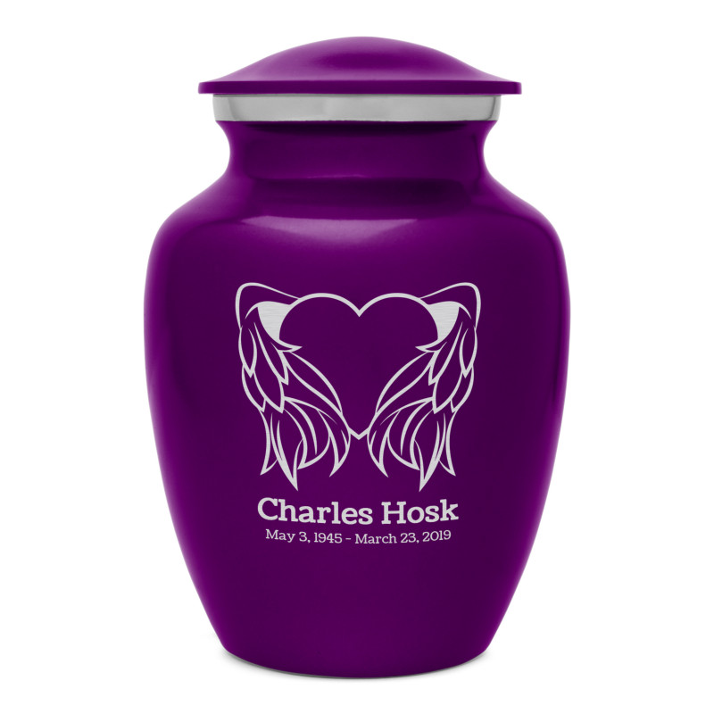 Angel Heart Sharing Urn - Purple Luster