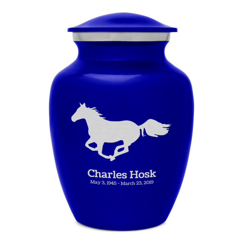 Horse Sharing Urn - Midnight Blue