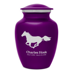 Horse Sharing Urn - Purple Luster