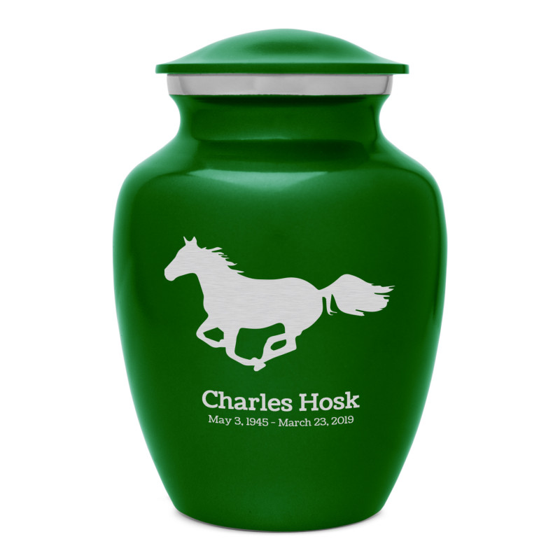 Horse Sharing Urn - Shamrock Green