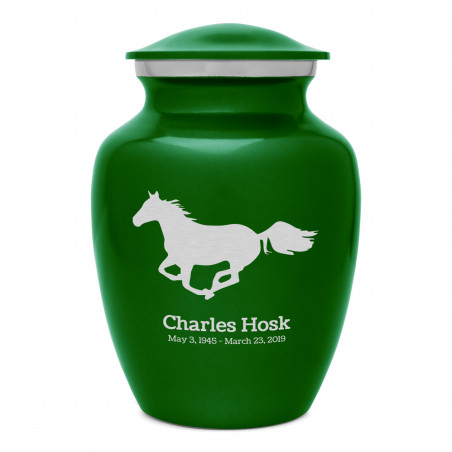 Horse Sharing Urn - Shamrock Green