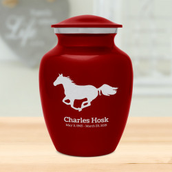 Horse Sharing Urn - Ruby Red