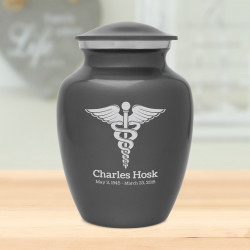 Caduceus Sharing Urn - Gunmetal Gray