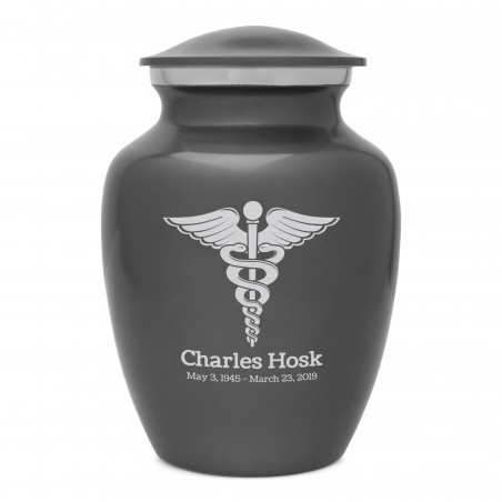 Caduceus Sharing Urn - Gunmetal Gray