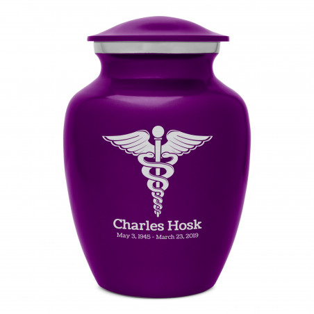 Caduceus Sharing Urn - Purple Luster