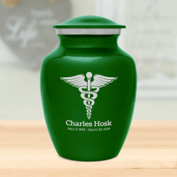 Caduceus Sharing Urn - Shamrock Green