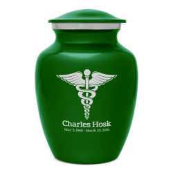 Caduceus Sharing Urn - Shamrock Green