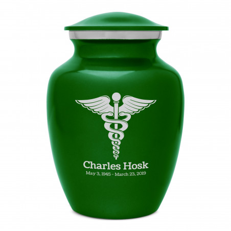 Caduceus Sharing Urn - Shamrock Green
