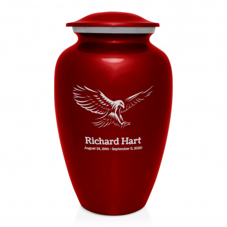 Eagle Cremation Urn - Ruby Red