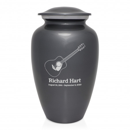 Acoustic Guitar Cremation Urn - Gunmetal Gray