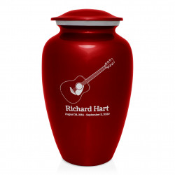 Acoustic Guitar Cremation Urn - Ruby Red