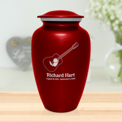 Acoustic Guitar Cremation Urn - Ruby Red