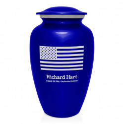 American Flag Cremation Urn - Midnight Blue