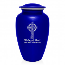 Celtic Cross Cremation Urn - Midnight Blue