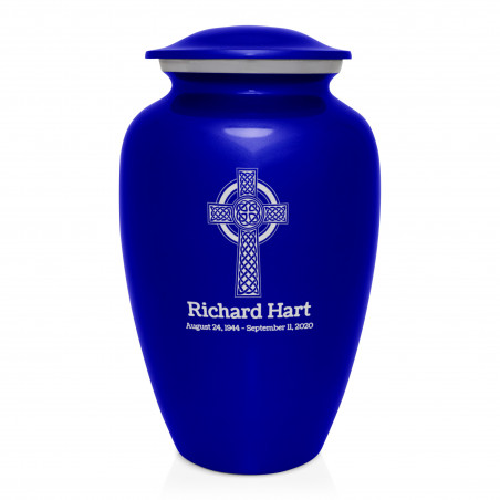 Celtic Cross Cremation Urn - Midnight Blue