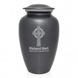 Celtic Cross Cremation Urn - Gunmetal Gray