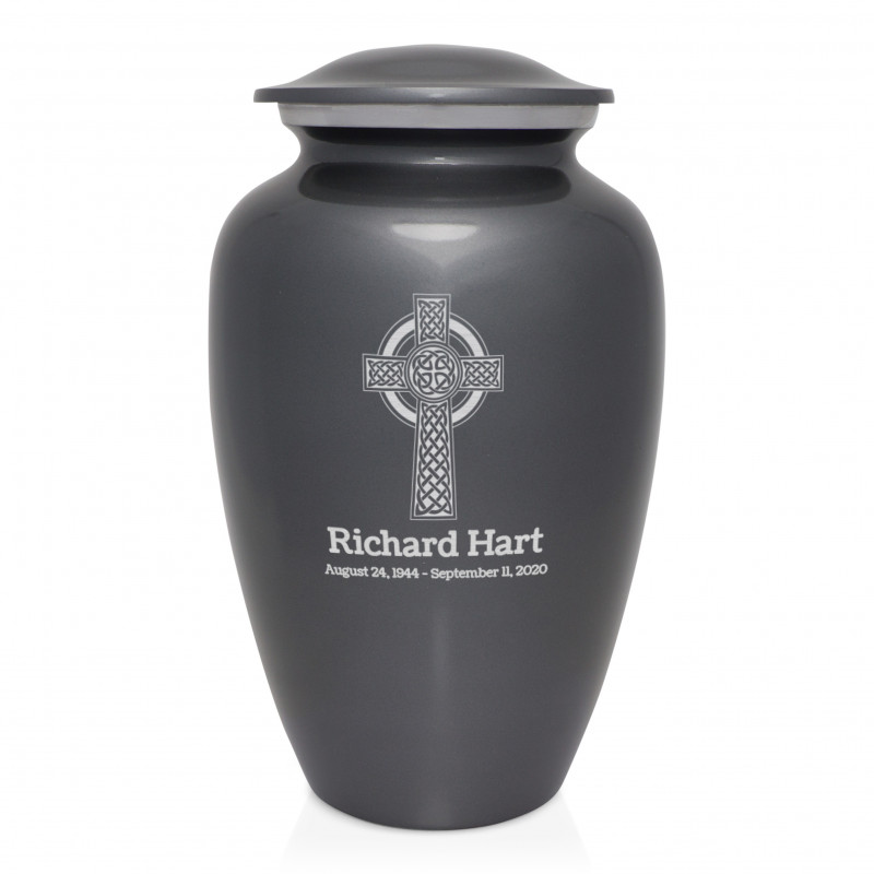 Celtic Cross Cremation Urn - Gunmetal Gray