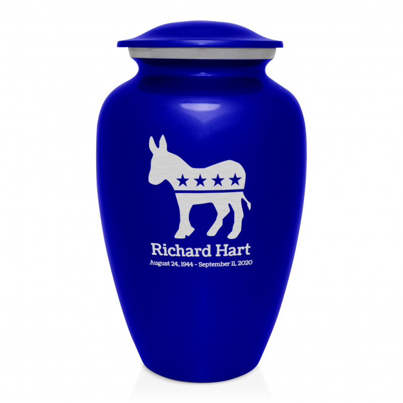 Democratic Donkey Cremation Urn - Midnight Blue